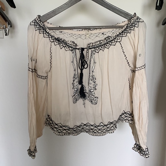 Spell Folklore boho Top in Ivory S preowned - Picture 6 of 15